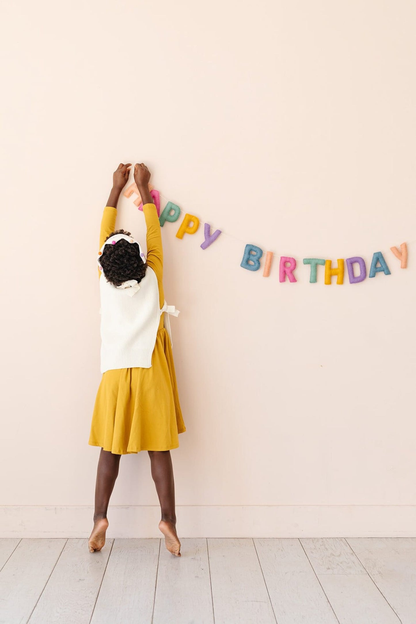 Pastel Happy Birthday Felt Garland - Market