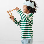 Boy wearing a handmade personalized crown