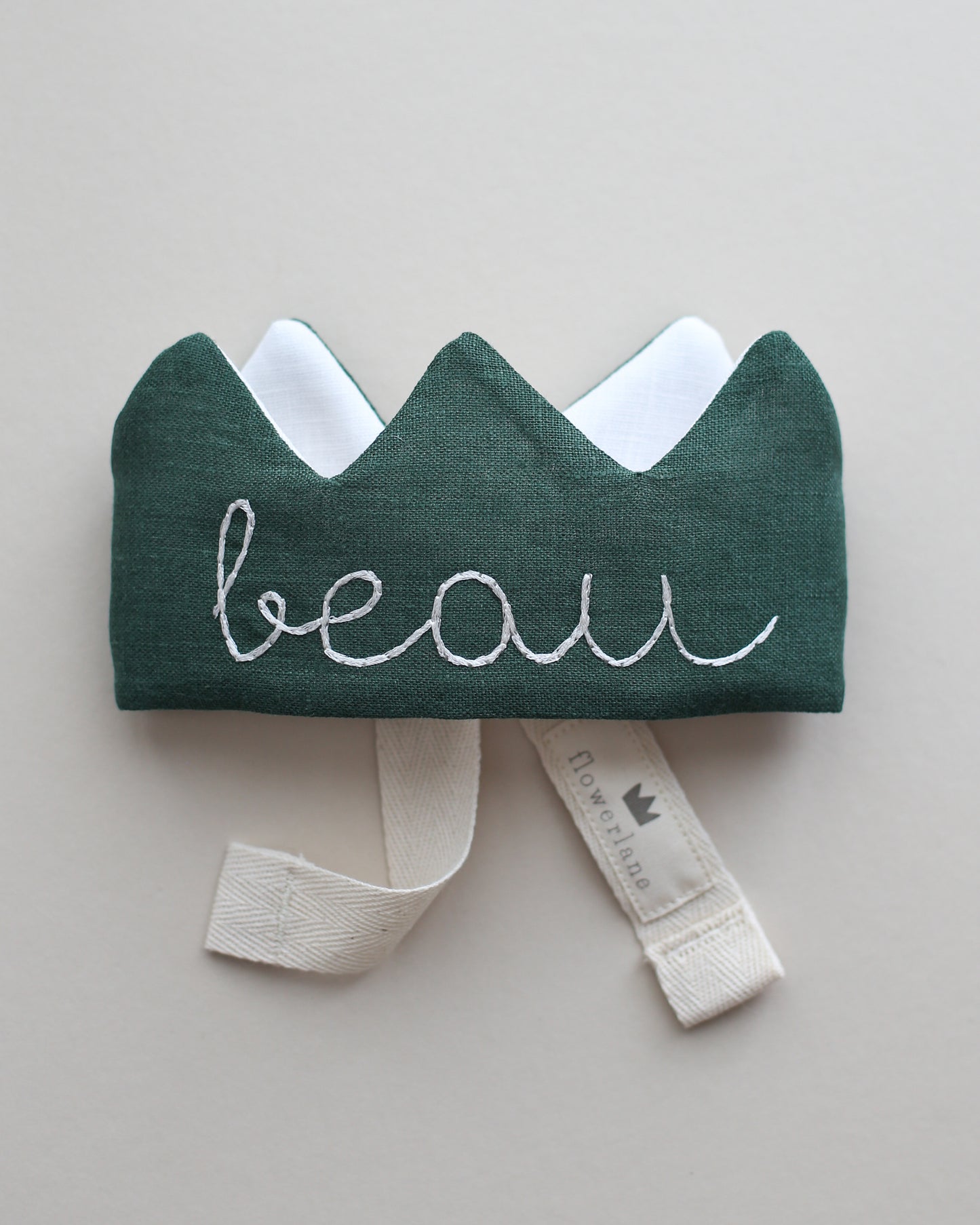 dark green birthday crown with name