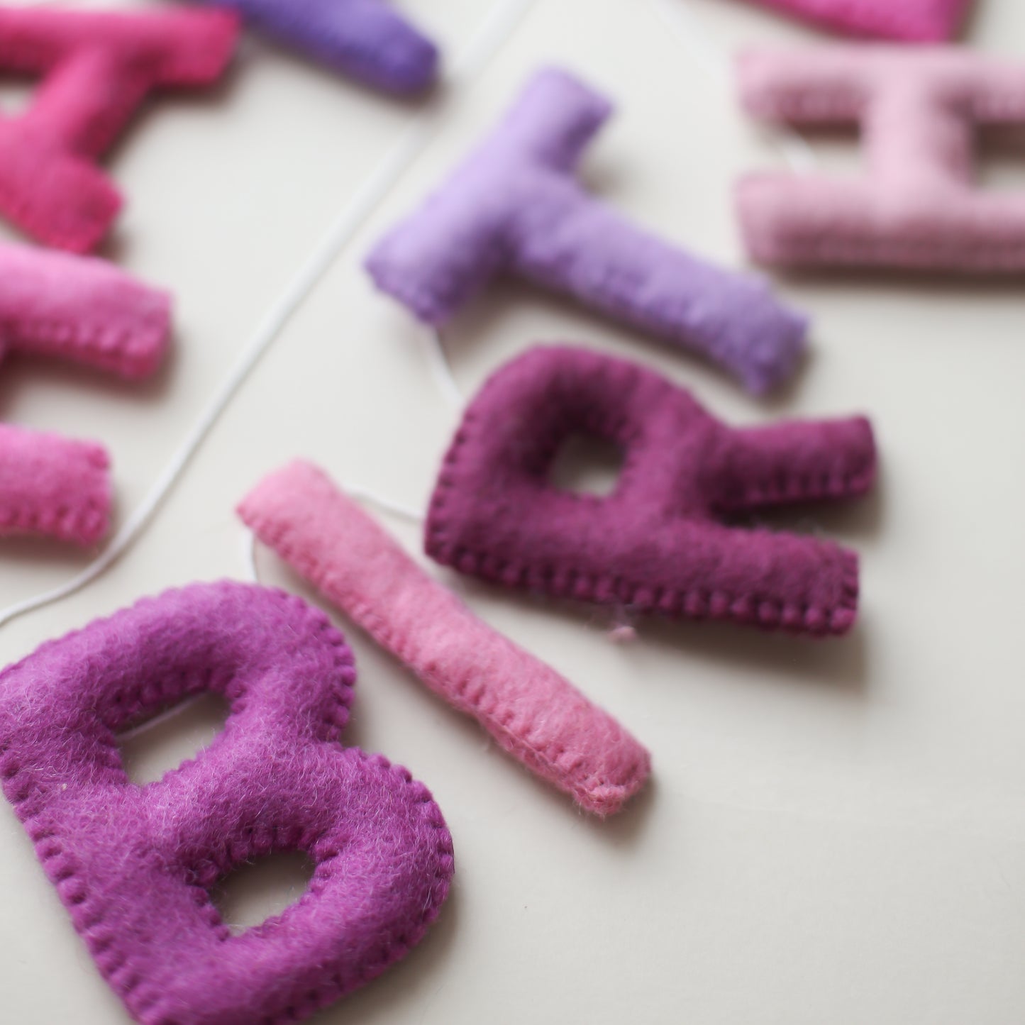 Pink and Purple Happy Birthday Felt Garland