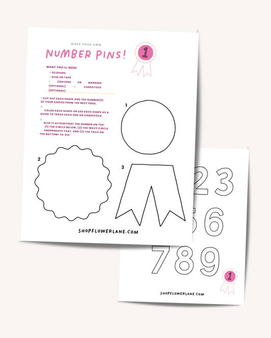 Number Pins Printable
