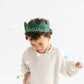 green embroidered birthday crown