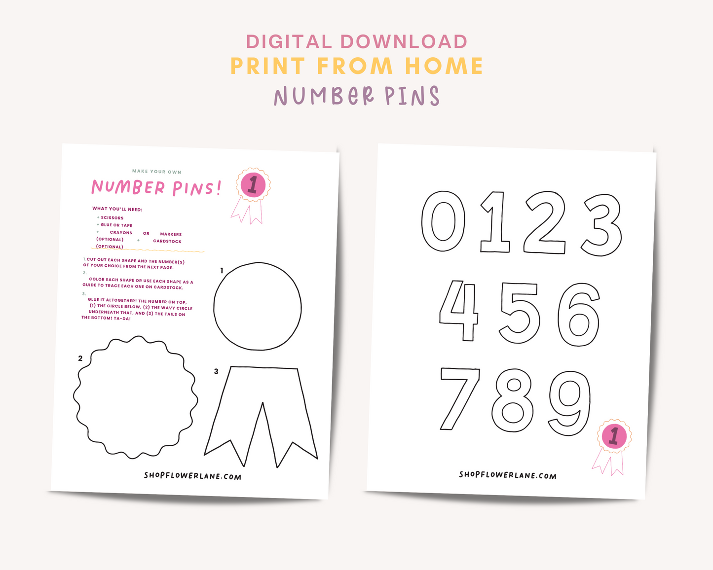 Number Pins Printable